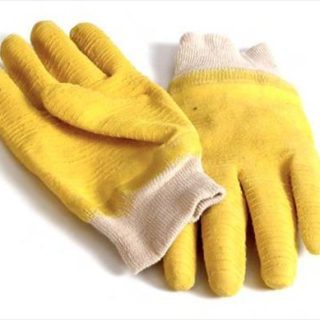 GLOVES COMAREX CRINKLE YEL KN/WRIST FULLY DIP LRG G032