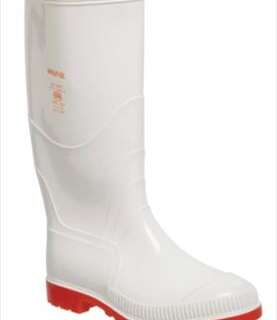 Gumboot Duralight Wayne Knee/L Wht/Red N/Stc Size  8 F1030