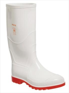 Gumboot Duralight Wayne Knee/L Wht/Red N/Stc Size  8 F1030