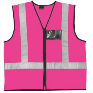 VESTS PIONEER REFL ZIP ID POCKET PINK X/L V020