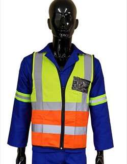 Vests Pioneer Refl Zip Id Pocket 2 Tone X/L Vo32