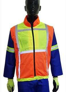 JACKET REFL SLEEVELESS 2 TONE LRG VO27