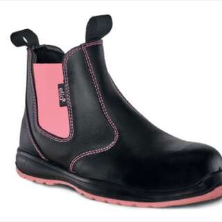 BOOT SAFETY LADIES DAISY PULLON BLACK PINK SIZE 4