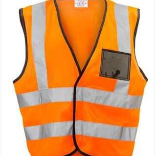 VEST REFLECTIVE FLU ORANGE ZIP POCKET O-M  MEDIUM