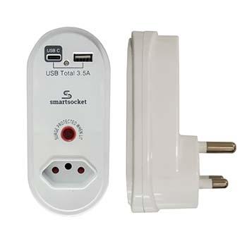 SMARTSOCKET ADAPTOR TRAVEL SURGE USB