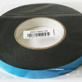 TAPE BADGEMOUNT BLACK W/P .8X18X15MT ROLL PTH