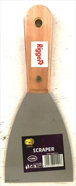 SCRAPER PAINT  75MM WOOD HNDL RIGGER