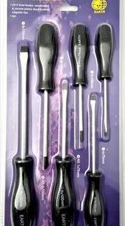 SCREWDRIVER SET I MECHANICS PLS HNDL BLACK TIP