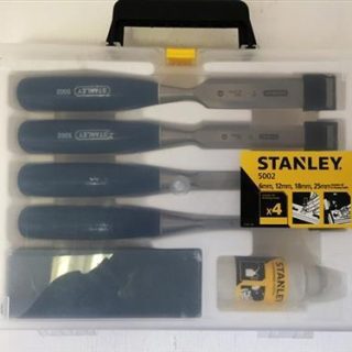 CHISEL SET 4PCE + OIL STONE STANLEY 0-16-130