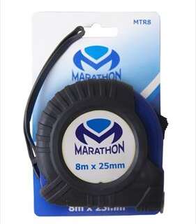 MEASURING TAPE MARATHON RUBBERISED 8M X 25MM MTR