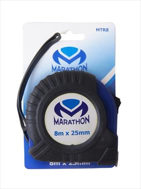 MEASURING TAPE MARATHON RUBBERISED 8M X 25MM MTR