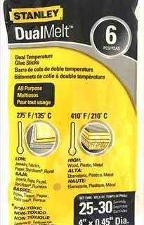 Adhesive Gluestick Stanley 100Mm G/Purp 6 Pack Gs230
