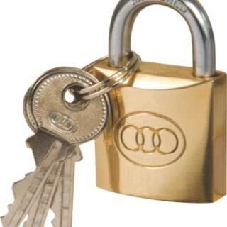 PADLOCK TRI BRASS BOX 32MM #263