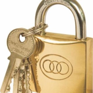 PADLOCK TRI BRASS BOX 38MM #264