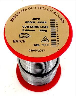 SOLDER RESIN CORE REEL 40T 2.0MM 250G