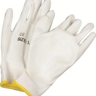 GLOVE MATSAFE NYLON WHITE PU G/P LARGE